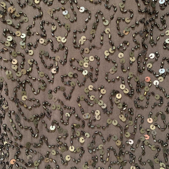 Aidan Mattox - Women's Bateau Neck Sequin & Beaded Midi Dress (grey/blk- size 6) - Picture 3 of 5